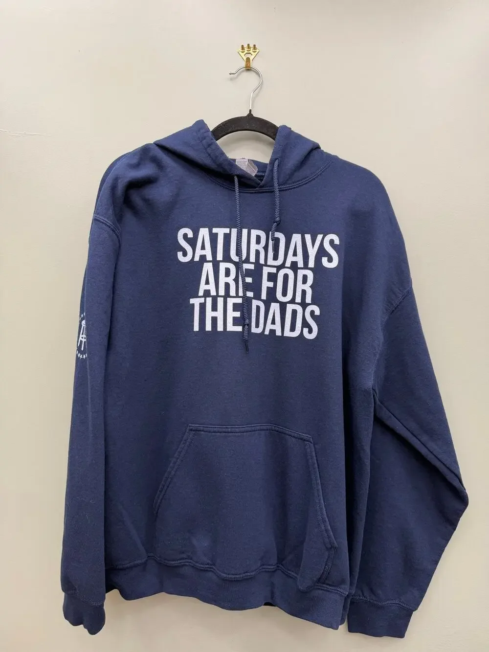 Barstool Sports Saturdays Are For The Dads Hoodie Navy Graphic Large